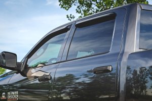 Ram 1500 Side Window Deflectors - Rough Country - Tape On Rain Guard - '09-'18